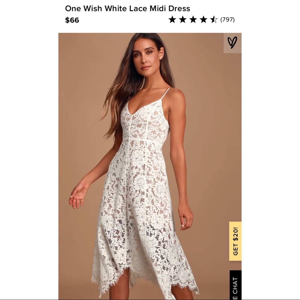 White lace midi dress